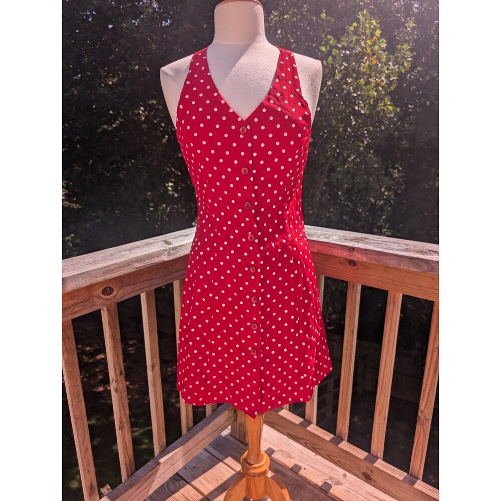 Vintage My Michelle Y2K Red Polka Dot Dress Mini Buttons XS/S